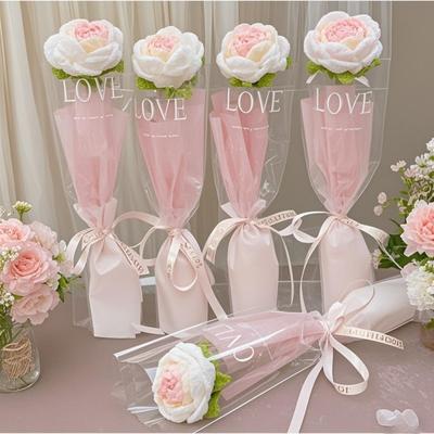 Fiori intrecciati Garofani Festa della Mamma Piccolo Mazzo di Fiori per Fidanzata Filato Lavorato a Maglia Finito Regalo per la Festa della Mamma per Insegnante