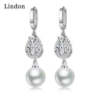 Lindon – boucles d'oreilles en alliage de cuivre et Zircon pour femmes, cadeaux de fête de mariage