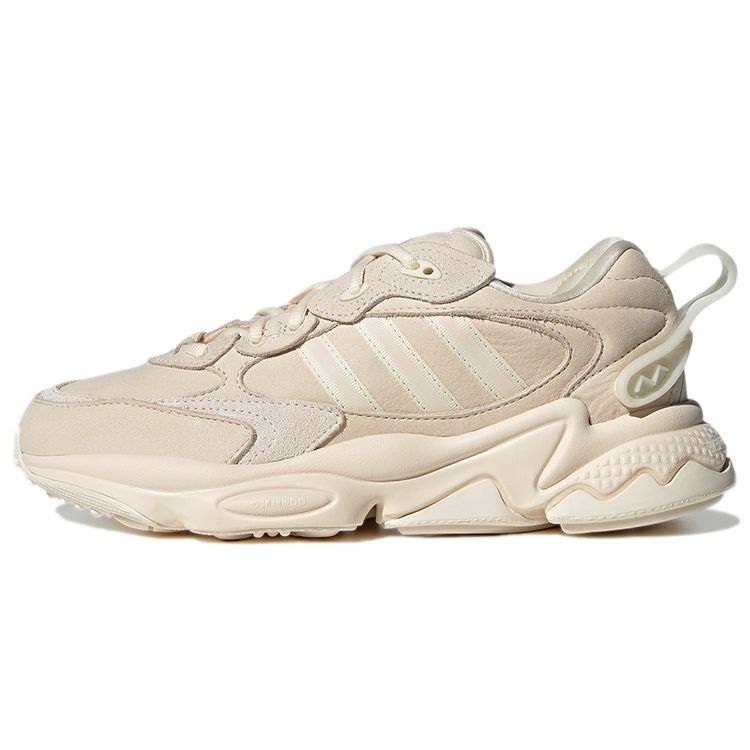 Adidas Originals Ozweego Meta Leather Casual Versatile Durable Low-Top Lifestyle Sneakers Unisex Sneakers Beige GW3962