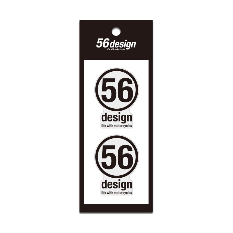 56design Sticker Logo Sticker Transparent Base W42mm Pack of 2 (Black)
