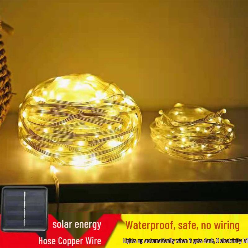 New Solar-Powered Low-Voltage Waterproof Fairy String Lights for Outdoor Christmas Tree and Courtyard Decoration