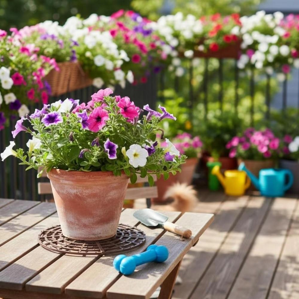 Breathable Mesh Flowerpot Soil Guard Barbed Cut-Outs Spiked Soil Protection Grid Potted Plants