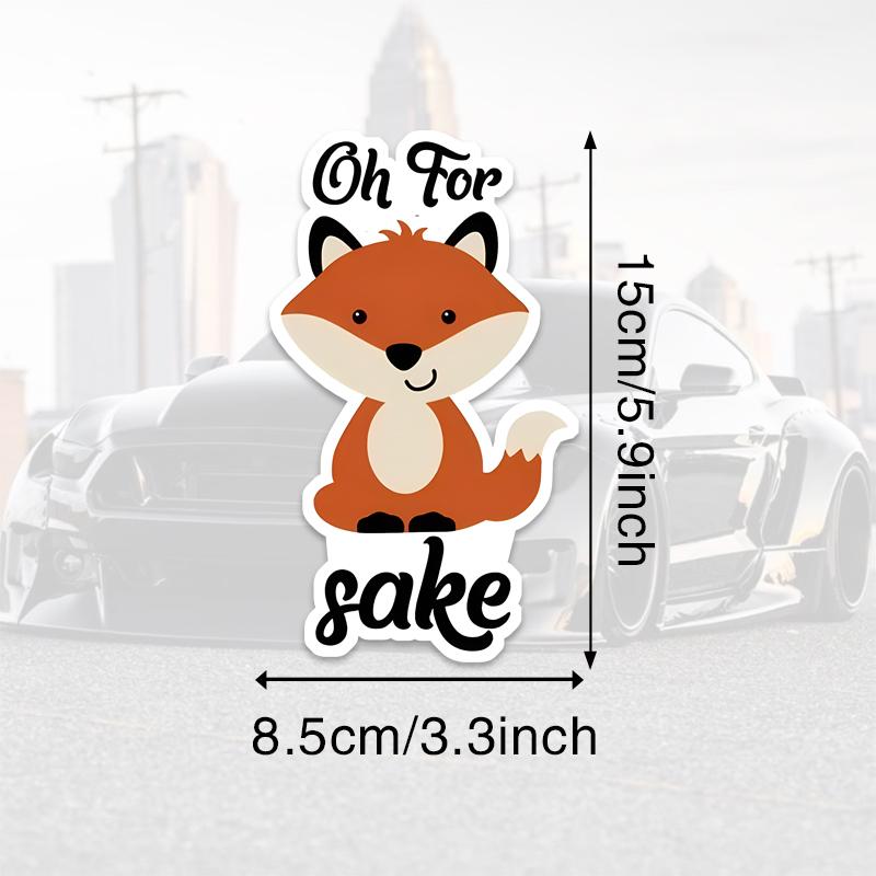 DS67#8.5X15cm Interesting Fox  Car Sticker Cute And Interesting Waterproof Animal Vinyl Sticker