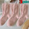 Women Mink Velvet Candy Color Socks Soft Super Elastic Velvet Thicken Warm Plush Winter Autumn Floor Fleece  Mid-tube Stocking