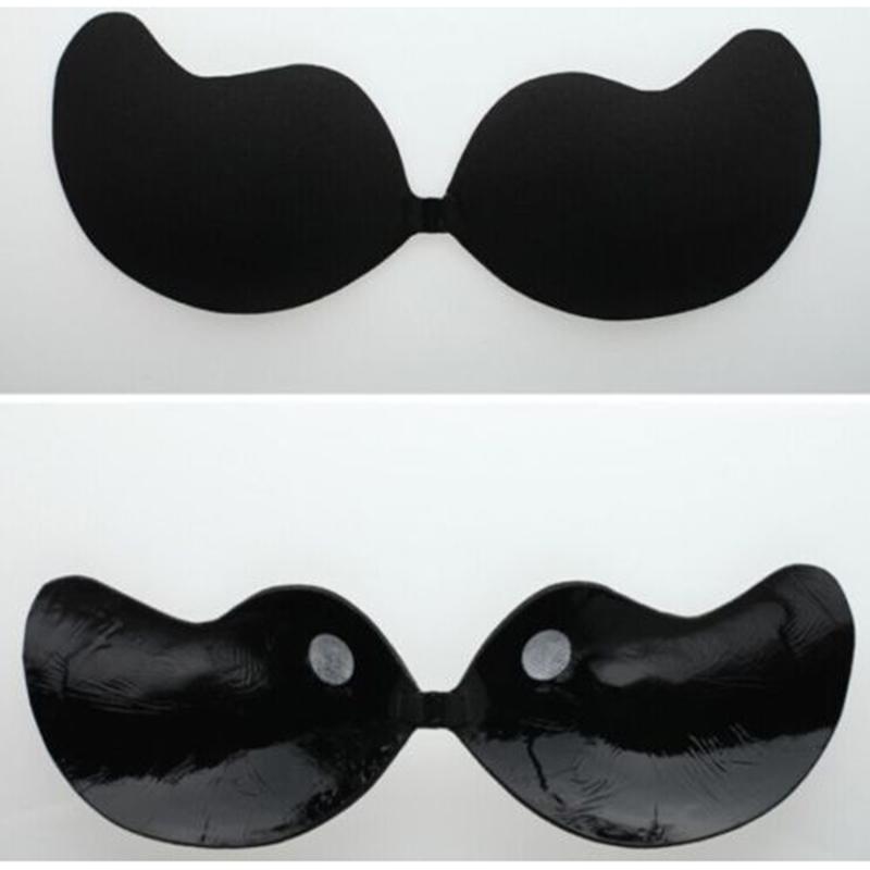 

Наклейте женский липкий бюстгальтер Push Up Sticky без бретелек с открытой спиной, силиконовый, невидимый, черный/телесный A чёрный