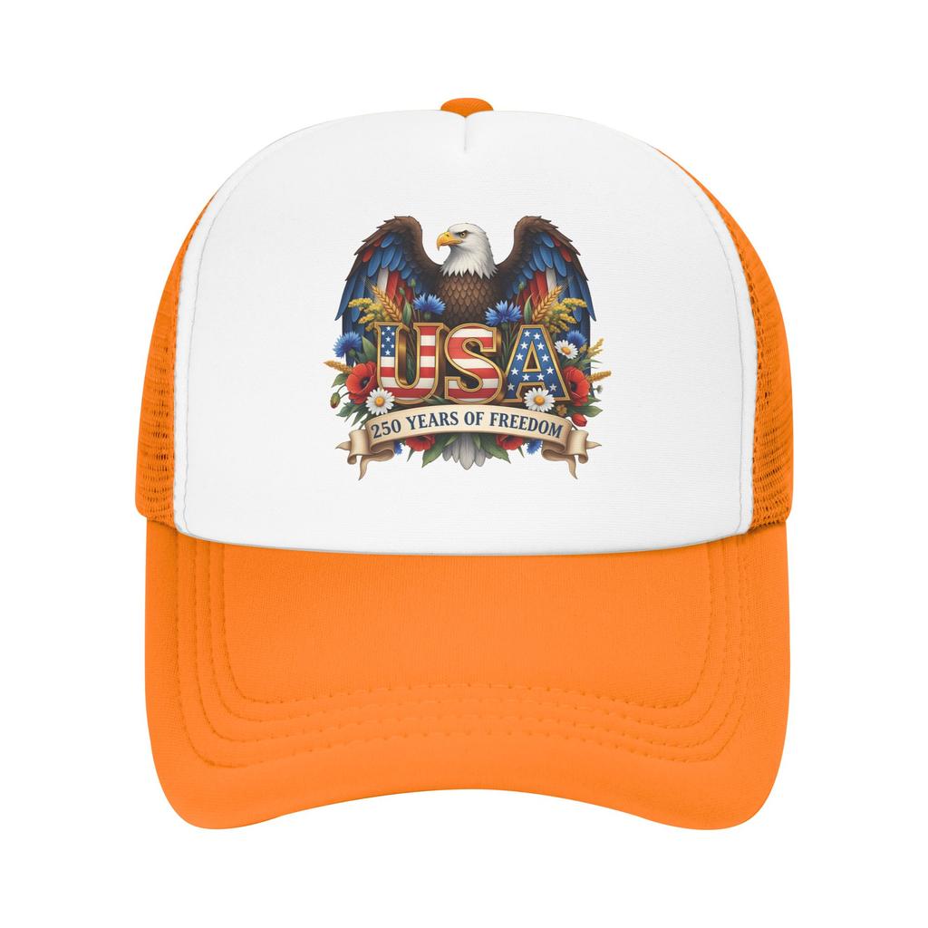 Years of Freedom Mesh Baseball Cap Adult Sport Sun Caps Independence Day Hats Adjustable Summer Trucker Caps