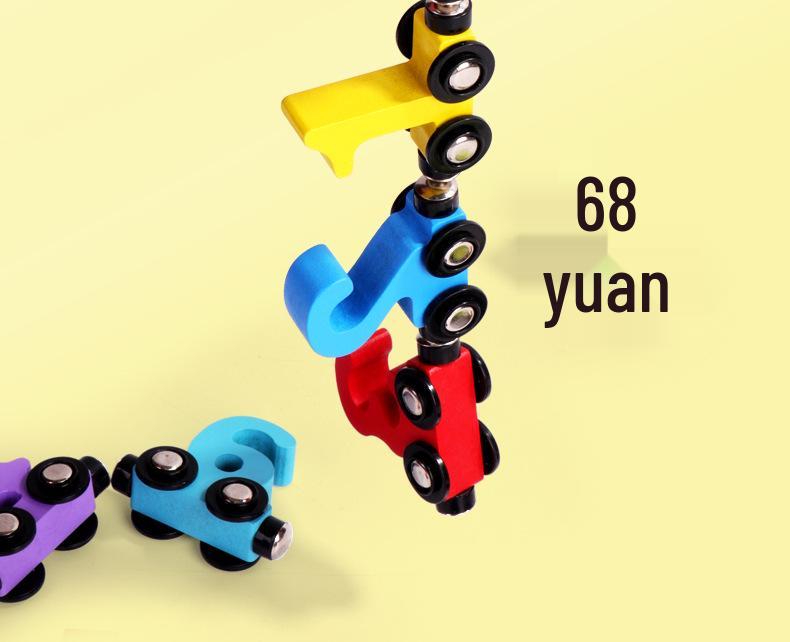 Wooden Magnetic Number Train - Early Education Pull-Along Toy