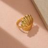Golden Plated Seashell Open Adjustable Ring for Women Bohemian Summer Jewelry Gift