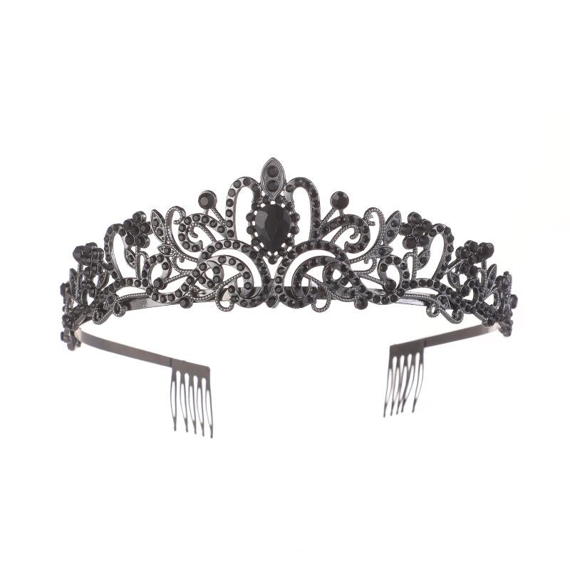 

Хрустальная бриллиантовая свадебная тиара для пучка волос невесты, головной убор на день рождения, аксессуар для волос, корона для бала, повязка на голову для выступления на автошоу