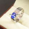 Tanzanite Oval Cut Gemstone With 925 Sterling Silver Ring For Men's #B663 JL375686571254