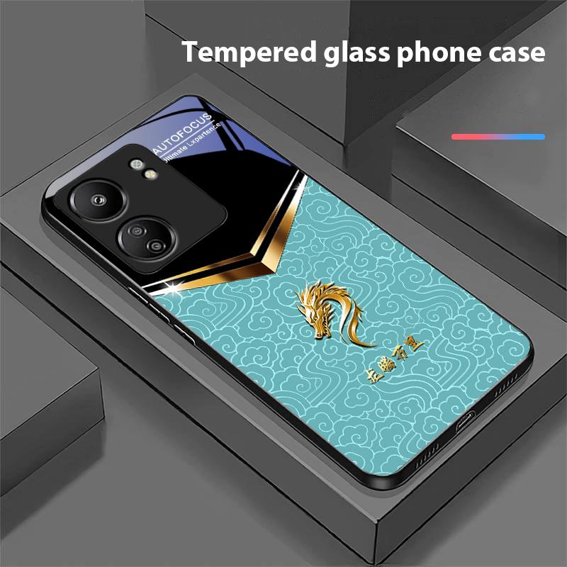 Kształt litery V Kran Do Xiaomi Redmi 13C Note13 12 Pro Plus 5G Note 9 13T Pro POCO X6 F5 F6 Czarne Hartowane Szkło Etui na Telefon