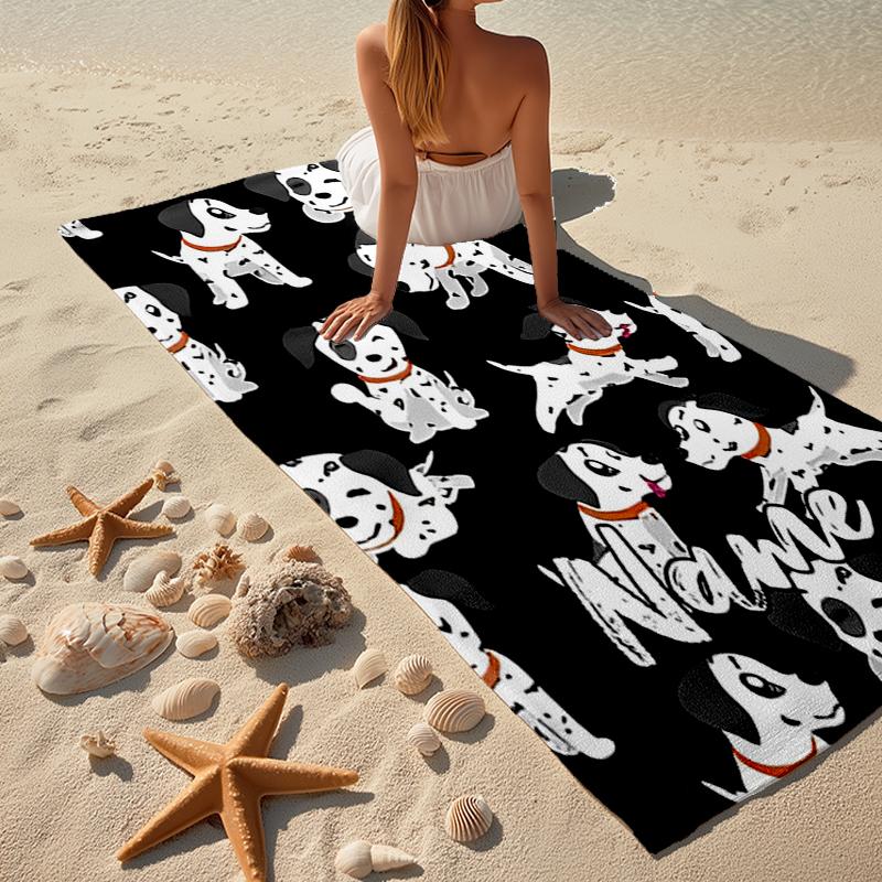 Personalisierbares ultraweiches Strandtuch mit Hundemotiv, Ideal für Pool - Camping, Tauchen - Perfekter Reisebegleiter, Lebendiges Strandtuch.