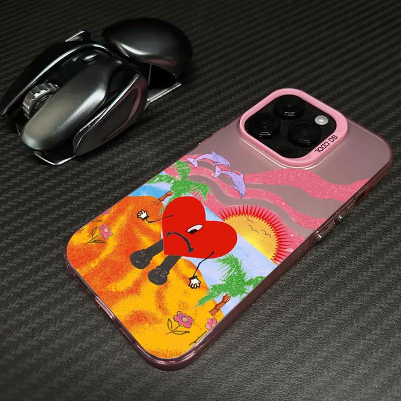 

Bad-Bunny Love X100pre Чехол для Apple iPhone 16 14 15 11 Pro Max Plus Чехол 12 13 Mini 16e Ударопрочный Чехол для телефона Bunnys For iPhone 13Pro Max яшмовый