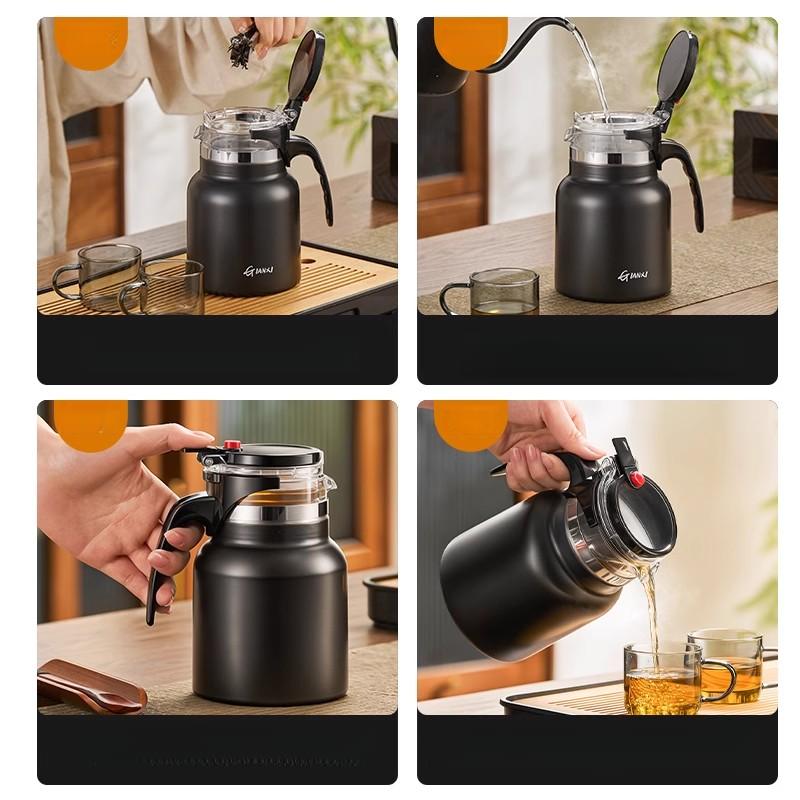 GIANXI Large Capacity Thermos Bottle Office Stainless Steel Thermal Insulation And Cooling Teapot Home Tea Separation Kettle