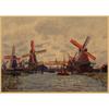 Monet Oil Painting Retro Kraft Paper Poster for Restaurant, Bar, Cafe Wall Decor