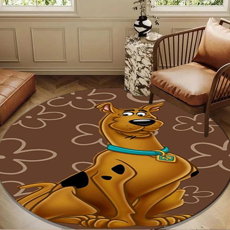 Scoo-dog Adventure Round Rug for Livingroom,Bedroom, Palyroom, Chair Rug, Area Rug, Circle Carpet, Large Size Fan Christmas Gift