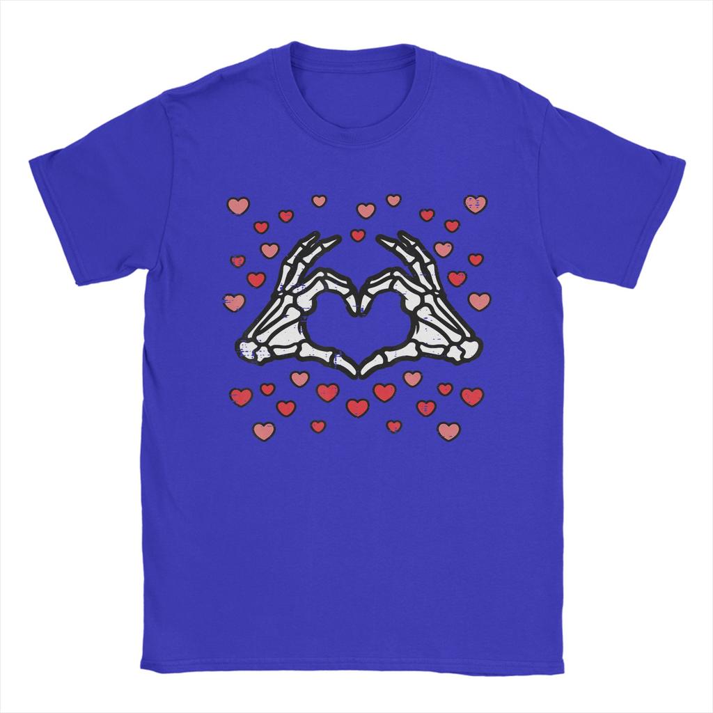 Vintage Valentines Day Skeleton Hand Heart TShirt Unisex Crewneck Cotton T Shirts Short Sleeve Tee Shirt 4XL 5XL Clothing