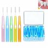 30Pcs Push Pull Interdental Brush Teeth Gap Cleaning Brush Telescopic Brush Head Toothpick Brush Dental Oral Care Tool Set
