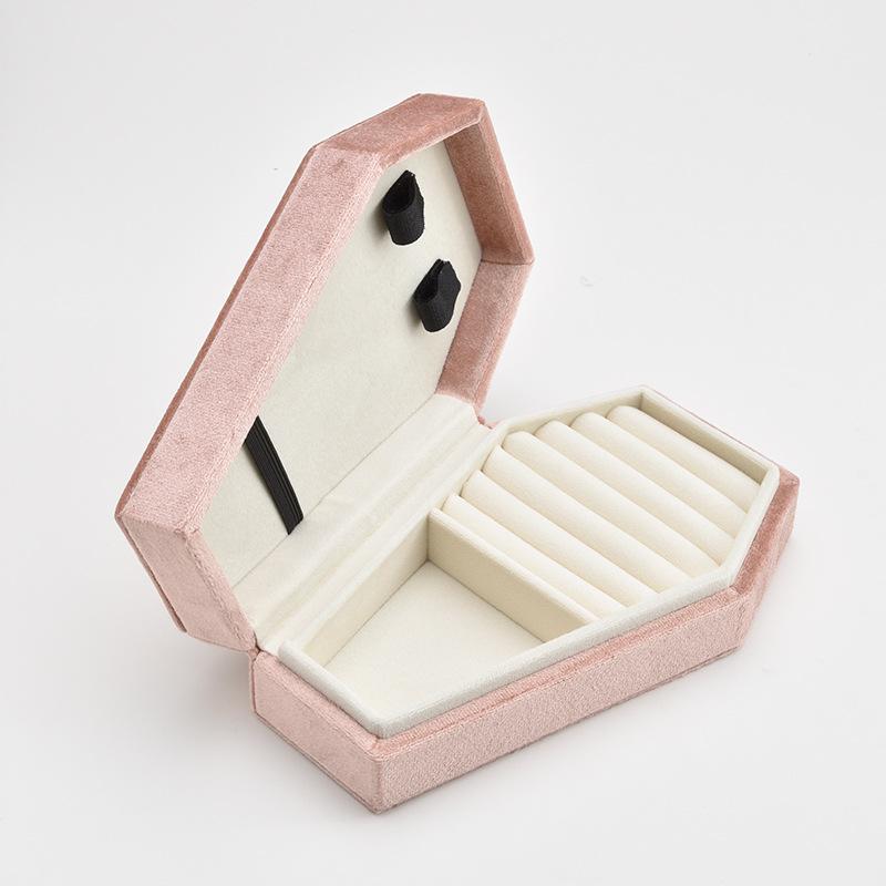 Velvet necklace packaging jewelry storage box coffin-shaped premium velvet jewelry box