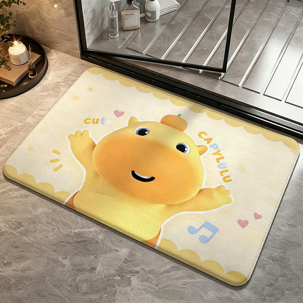 IP-Lulu the CapybaraS Floor Mat Soft Non-Slip Bath Mat, Bedside Carpet, Absorbent Doormat for Home