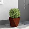 Plant Pot Set 2 Pcs Rust Colored 40 X 40 X 40 Cm Weatherproof Steel