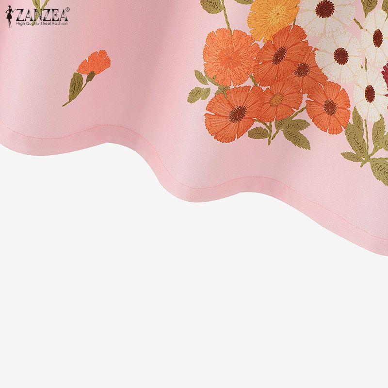 ZANZEA Women Casual Elastic Waist Loose Summer Floral Skirts