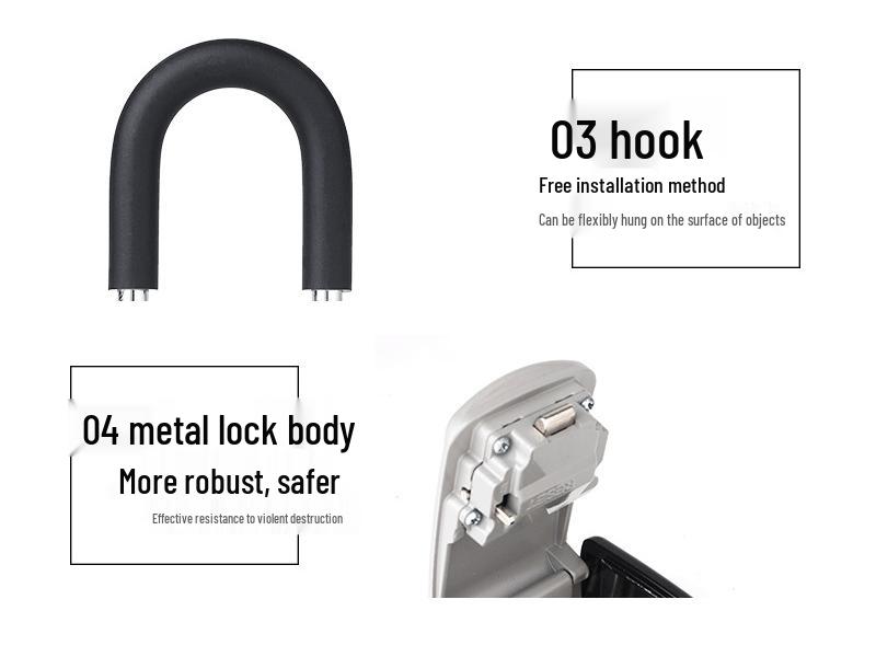 Cross-Border Wall-Mounted Metal Key Box for Hotels and Construction Sites