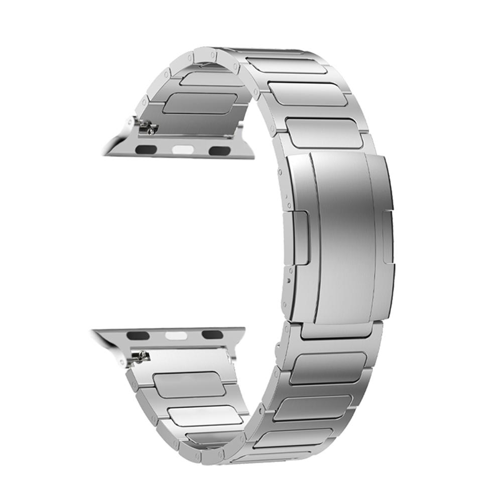 

Titanium for Apple Watch Ultra2 49mm Band Business Wristband for Iwatch Series 10 46mm 9 8 7 45mm 6 5 Se 44mm Anti-scratch Belt 49mm 46mm 45mm 44mm срібний