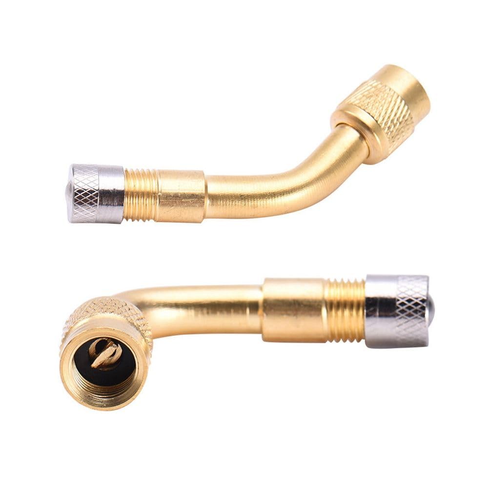 Qicarkey 2 Pcs Motorcycle 90° L Shape Air Valve Motorcycle Extension Tube Air Pump for Motorcycles Small Wheel Car