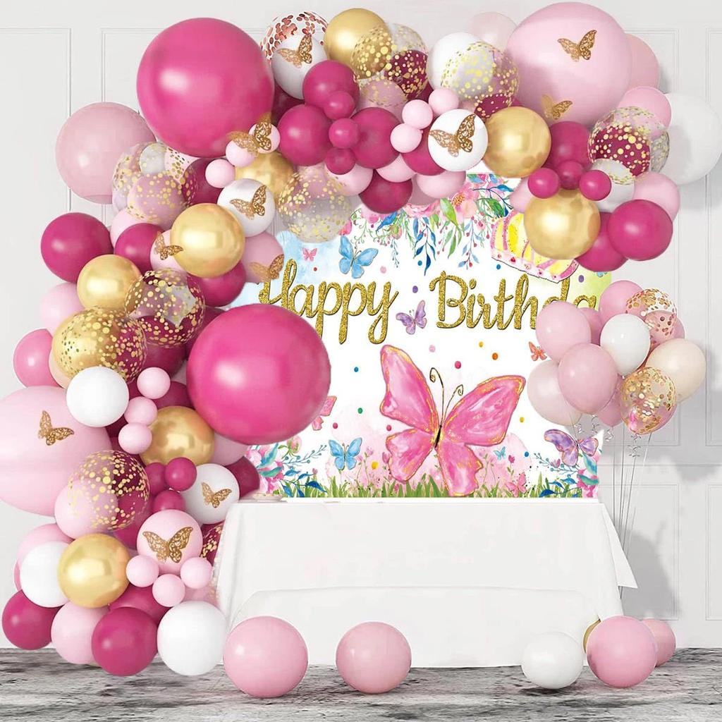 Ensemble Chaîne de Ballons Guirlande Ballons Anniversaire Mariage Fête Toile de Fond Arrangement Décoratif Ballons