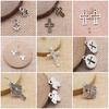 Hollow Cross Shaped Charms Pendant For Bracelet Necklace Jewelry Making Craft Findings