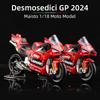 ABBZ1 Maisto 1:18 2024 Desmosedici GP Motorcycle Toy Ducati Lenovo Team 1# Francesco Bagnaia 23# Enea Bastianini Static Models