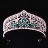 DIEZI Elegante Luxus Königin Prinzessin Rosa Kristall Diadem Für Frauen Mädchen Hochzeitsparty Barock Strass Krone Haar Schmuck