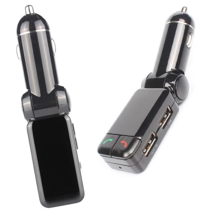 Kit voiture Bluetooth Transmetteur FM Lecteur MP3 auxiliaire mains libres Affichage LED Portable Chargeur double USB Transmissor FM