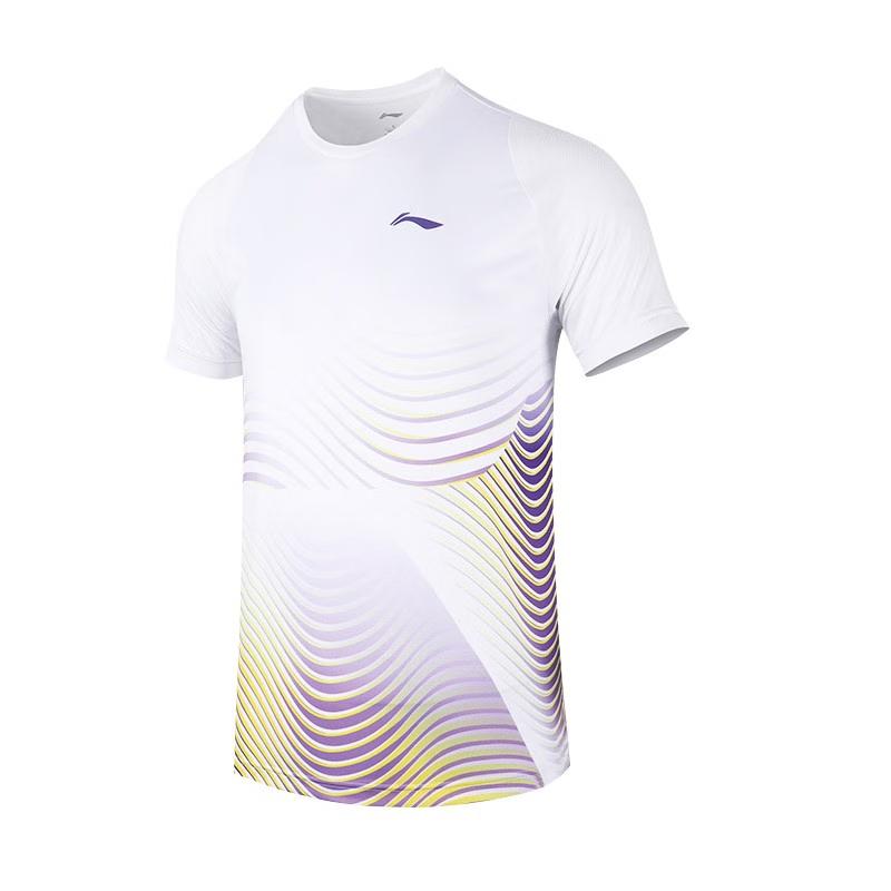 

Li Ning Badminton Series быстросохнущая спортивная одежда с круглым вырезом унисекс белая спортивная одежда AAYS059-4 M