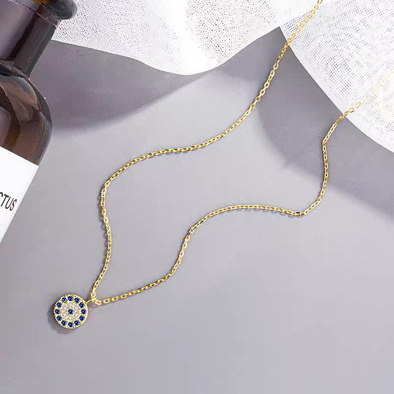 Women's Evil Eye Pendant Necklace - Versatile Thin Clavicle Chain, Perfect for Holidays