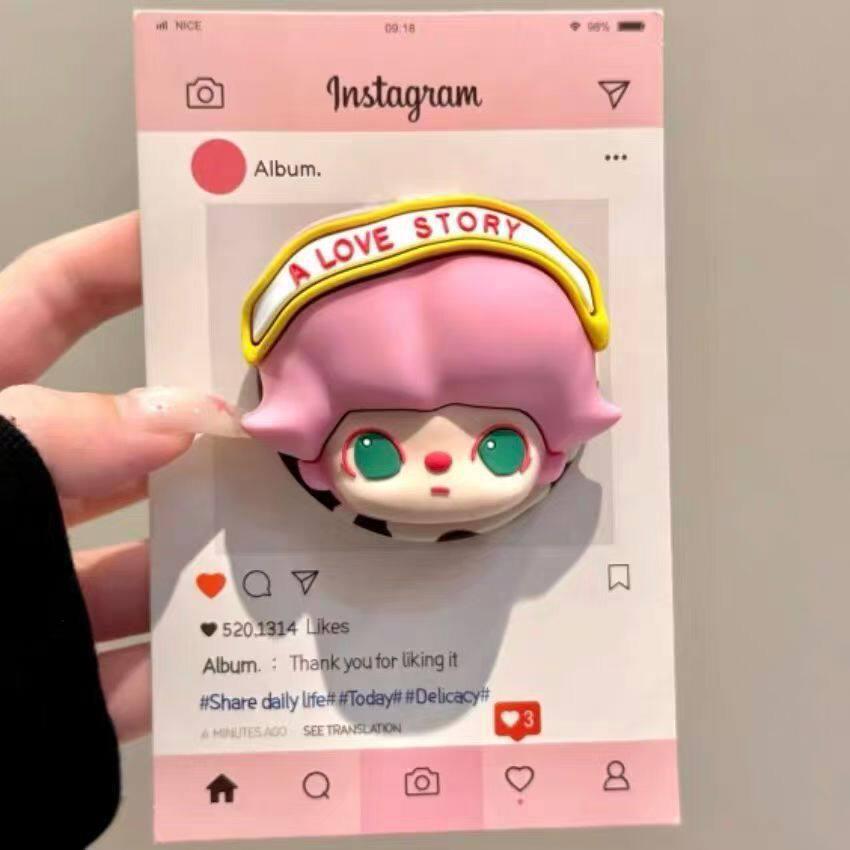 Cartoon Pink Dimoo Boy Retractable Magnetic Phone Holder