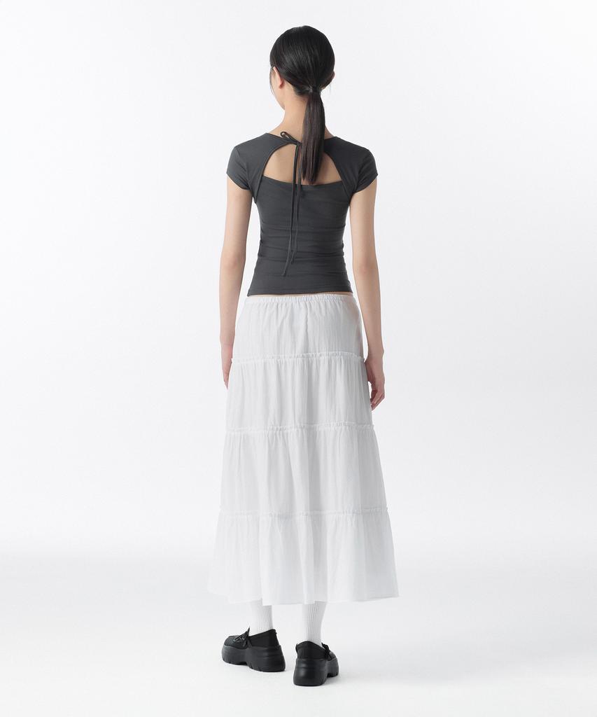Musinsa Standard Woman Women'S Cotton Tiered Long Skirt [White]