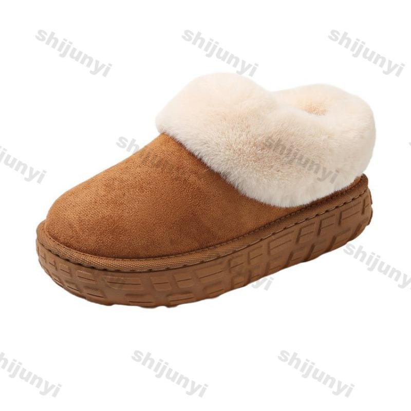 Fashion Large Size Women's Shoes 2025 Winter Thicken Fashion Slip on Comfortable Snow Boots Outdoor Non Slip Height Increase Short Boots