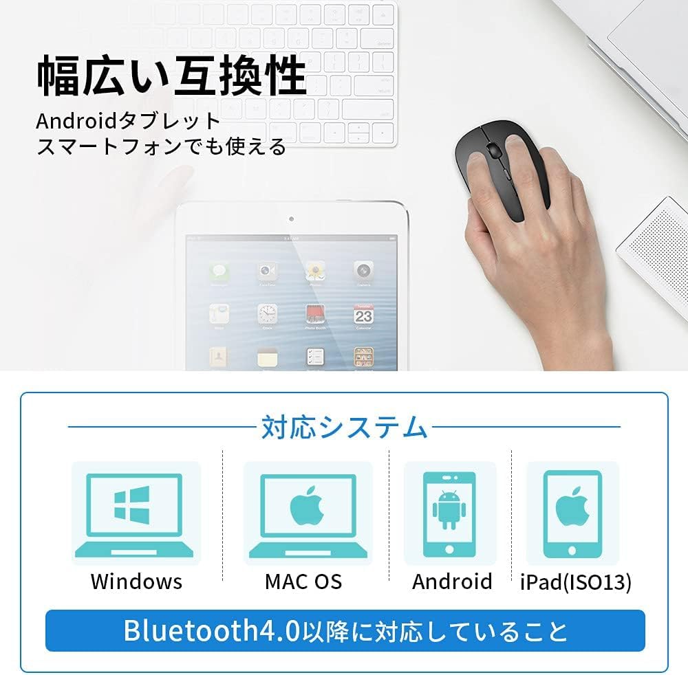 Wireless Mouse Bluetooth Mouse Wireless Ultra Thin Quiet Rechargeable Energy Saving 3DPI Mode High Precision Portable Compatible with Pro 2.4GHz