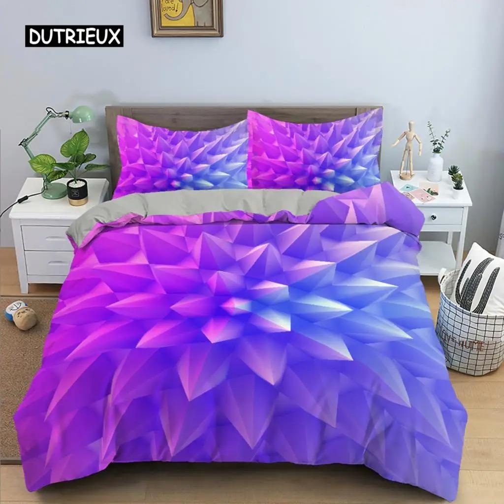 3D Duvet Cover Psychedelic Twin Bedding Set Luxury Quilt Cover with Zipper Closure 23pcs Queen Size Polyester Comforter Sets