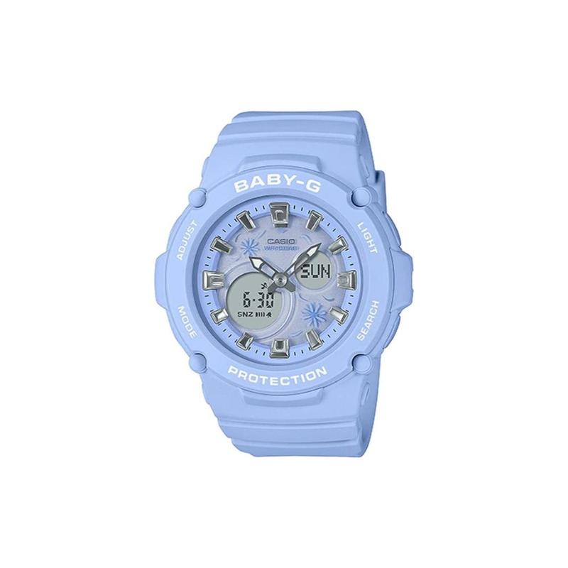 Casio BABY-G series sports fashion resin strap waterproof quartz watch quartz movement resin strap Japanese and Korean watch women s BGA-270FL-2A синий