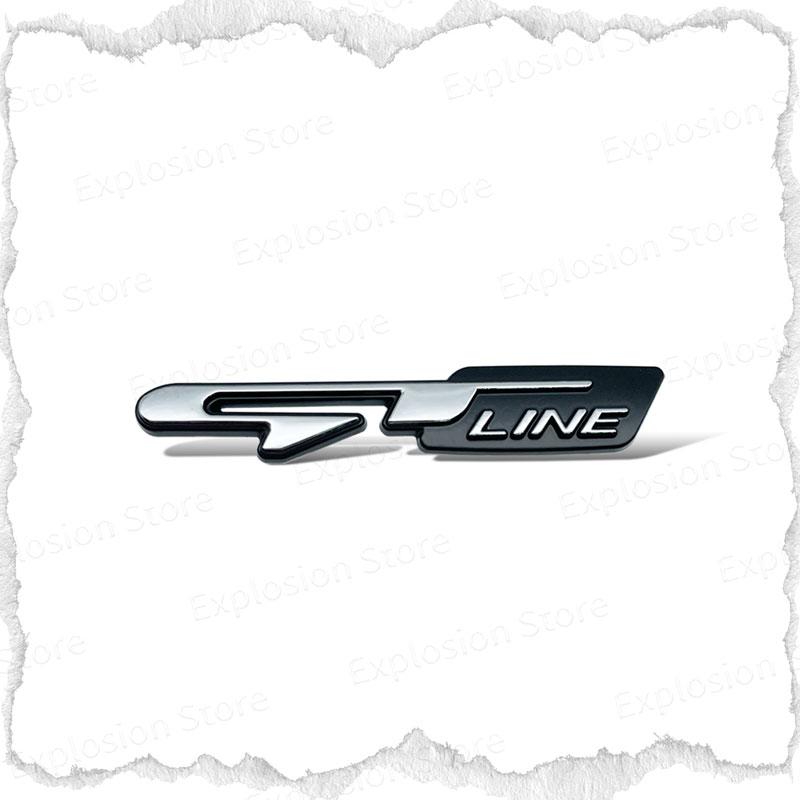 GT GT Line Logo Car Decor Metal Sticker Car Head Grill Emblem Rear Trunk Badge Decals For RCZ For Kia Sportage Rio K3 K5