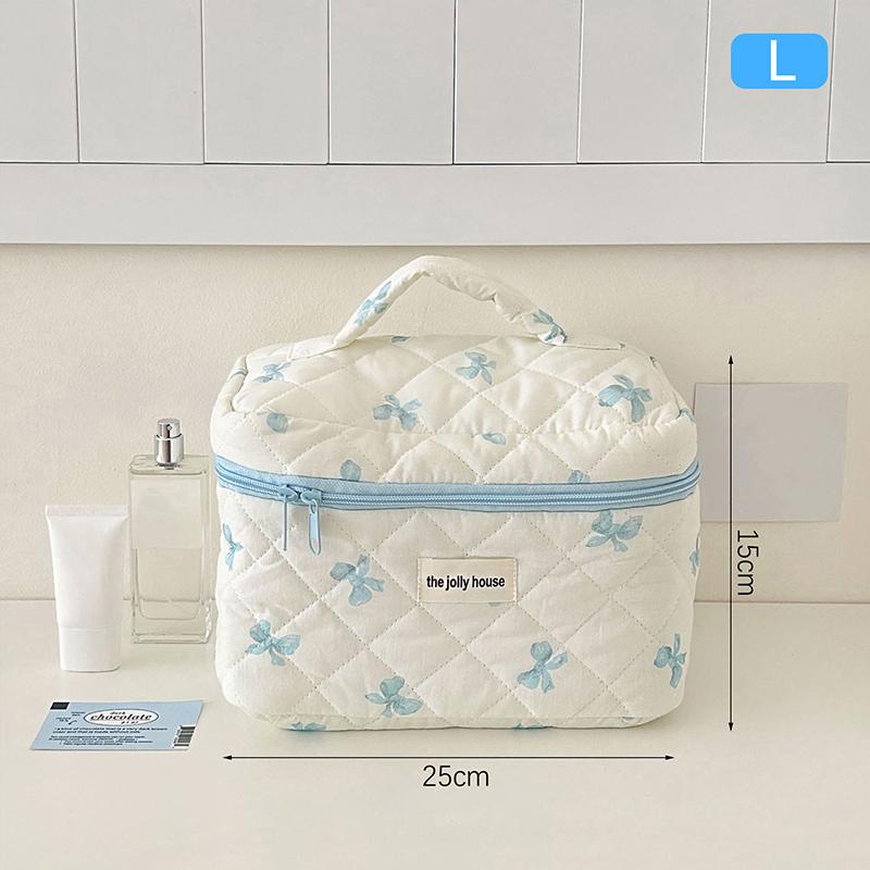 S/M/L Cute Bow Makeup Bag Women Travel Cosmetic Bag Large Cosmetic Holder Case Portable Cosmetic Pouch Toiletry Bag