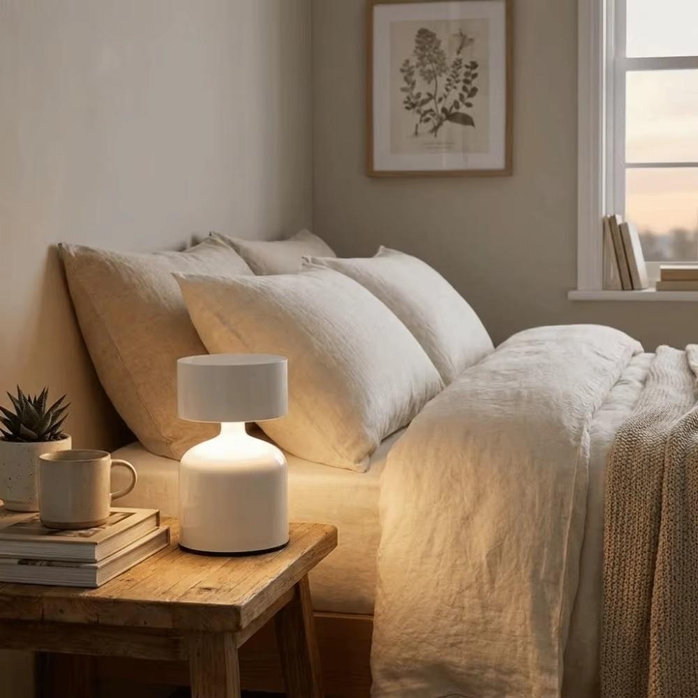 Metal Dumbbell Design Bar Desk Lamp 3-Level Dimmable Bedside Tables Lamps Table Lamp Bedroom