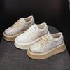 Board shoes 2026 women's versatile fine strap leather casual sports shoes Board shoes Sponge cake shoes
