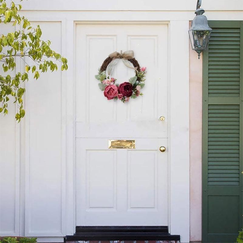 Vine Wreath 10.24Inch Spring Wreath for Front Door Hallway Garden Farmhouses X3UC