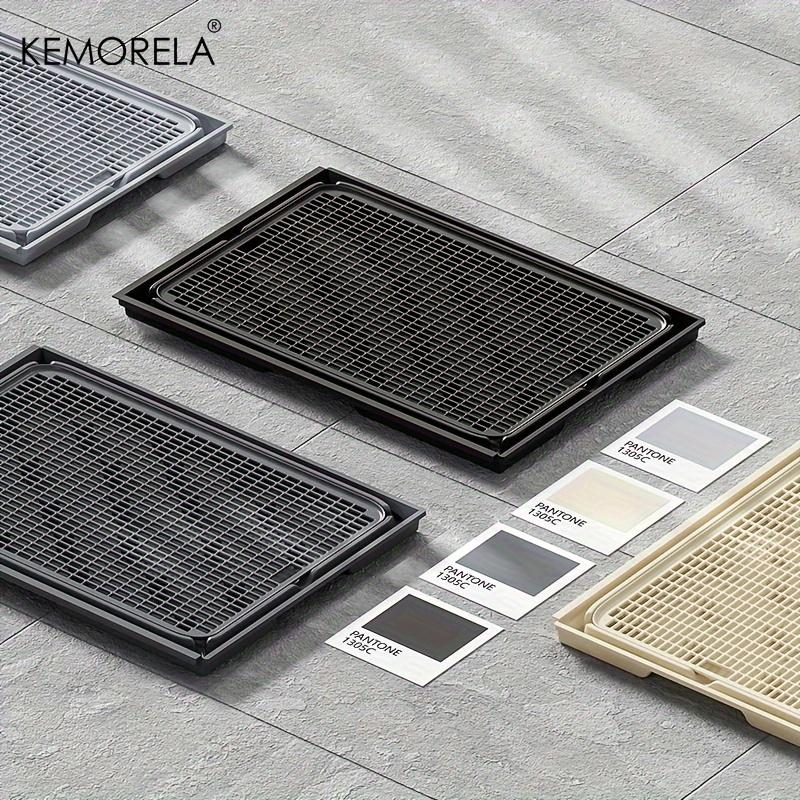 KEMORELA EXtra Large Stainless Steel Cat Litter Box with Lid - Enclosed LitterPan High-Sided Resistant Leak-Proof Cat Litter Mat
