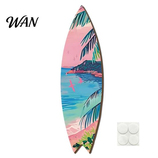 Wasserdichtes Holzschild Hawaiianisches Surfbrett Wandkunst, Tropisches Stranddekor Schild, Sommer Aloha Thema Hängendes Schild Langlebig für Wohnzimmer Kinder