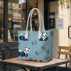 Cute Panda Pattern Tote Bag Large Capacity Casual Shoulder Bag for Daily Use